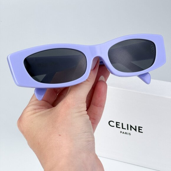 Celine CL40245U 78A BRAND NEW Sunglasses Solid Lilac Smoke Geometric Women - Picture 1 of 12